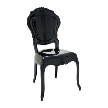 Cadeira para Eventos Policarbonato Preta Luis XV