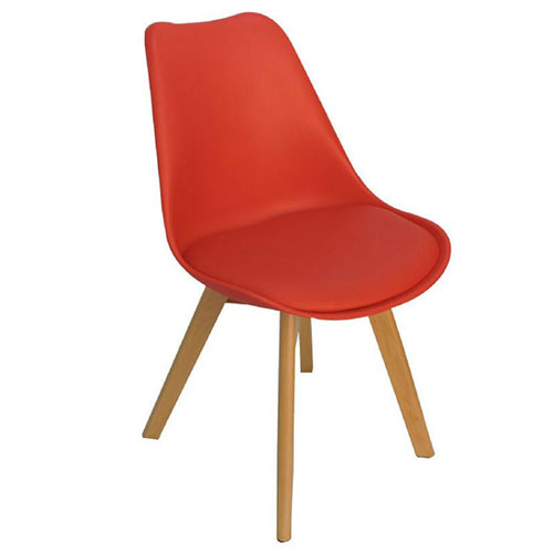 Cadeiras 4 P s Em Madeira Eames DKR Vermelha DesignChair